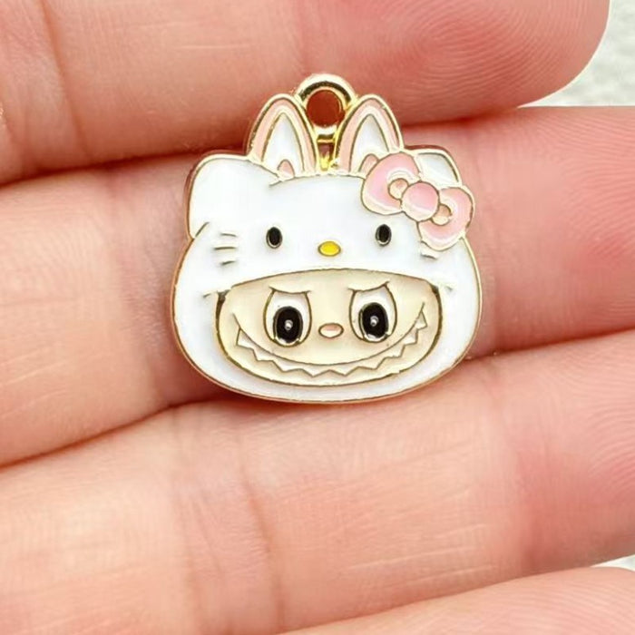 Wholesale 10pcs Anime Cartoon Alloy Oil Drip DIY Earrings,  Keychain,  Necklace Pendant