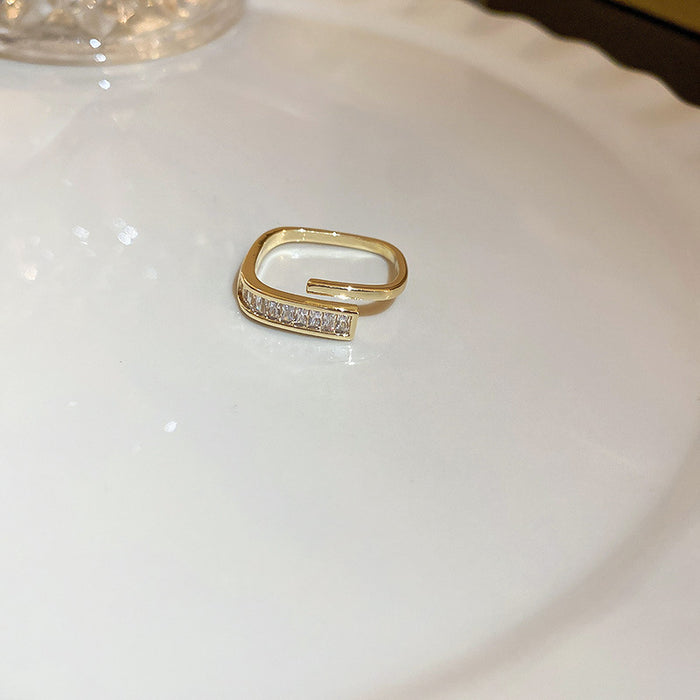 Wholesale Pearl Zircon Copper Diamond Love Bowknot Geometric Ring JDC-RS-BaoJ001