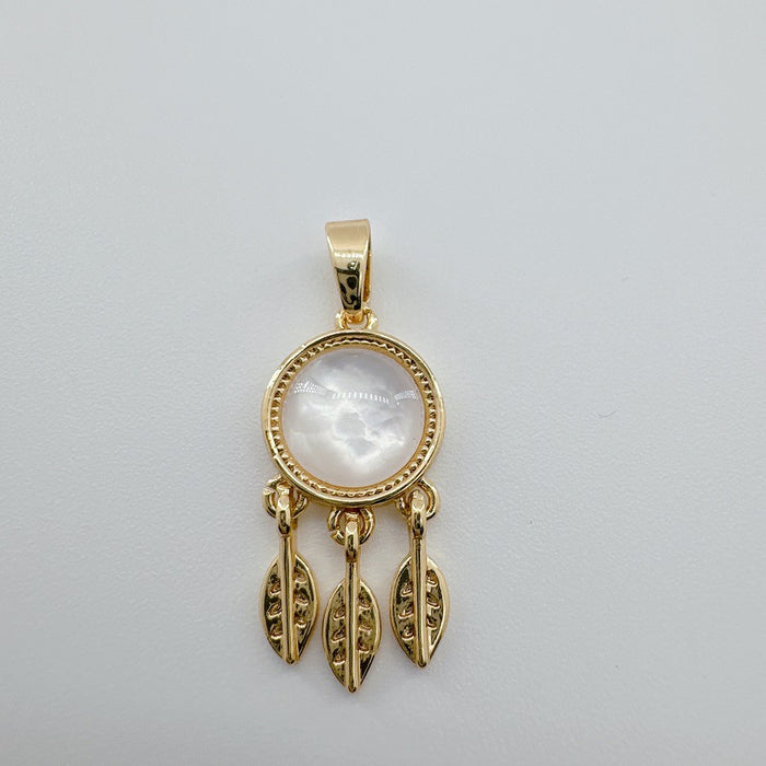 Wholesale Koi Fish Mother-of-Pearl Pendant Copper Electroplated Jewelry Accessory MOQ≥2