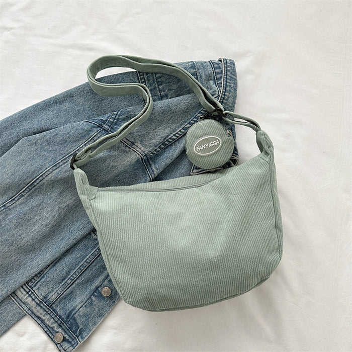 Wholesale New shoulder bag, corduroy, versatile for commuting, large capacity crossbody bag