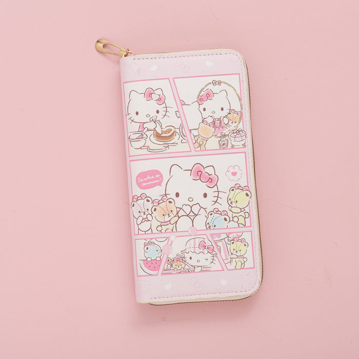 Wholesale Cute cartoon long wallet for girls made of PU material