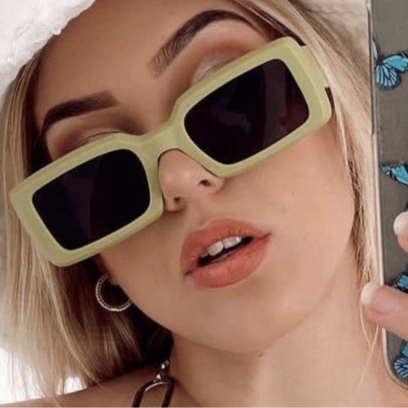 Wholesale avocado green Sunglasses Personalized Hip Hop Sunglasses Trendy Square