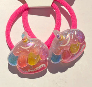 Wholesale Glittery glow-in-the-dark cute princess beaded hair tie