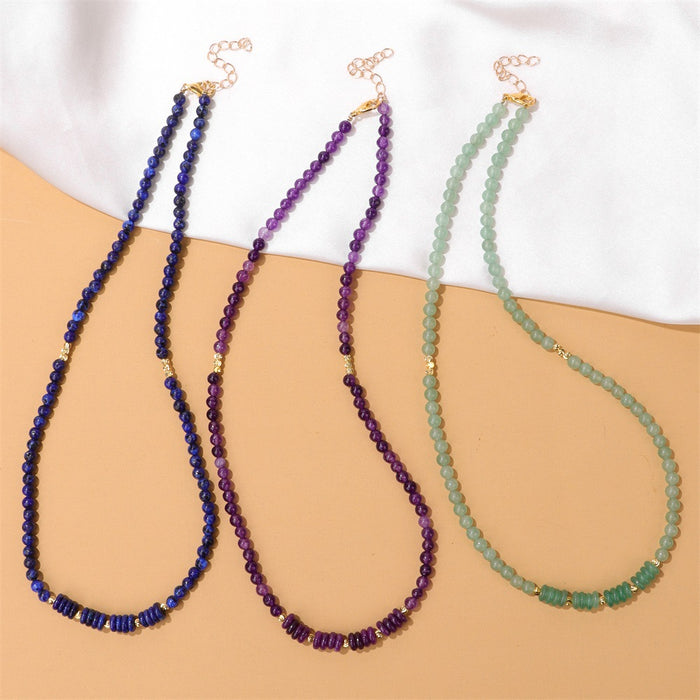 Wholesale 4mm stone bead necklace adjustable  collarbone necklace