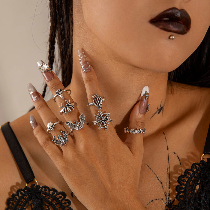 Wholesale Punk Style Skull Snake Ring Set Alloy Fashion Accessory MOQ≥2