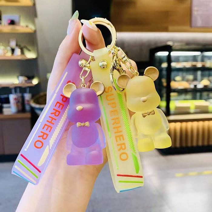 Wholesale Dreamy Crystal Bear Keychain Couple Birthday Gift Car Bag Small Pendant