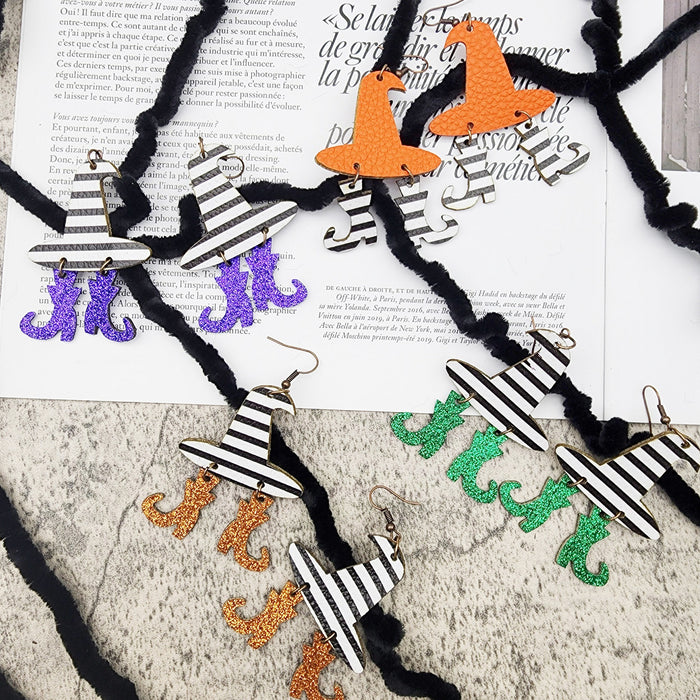 Wholesale  Leather Earrings Fine Pink Frosted Onion Pink Hat Boots Spliced