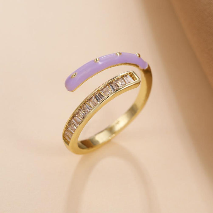 Wholesale Micro-paved zircon adjustable ring for women