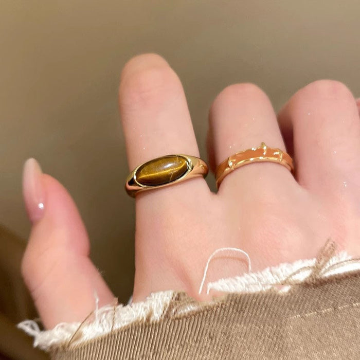 Wholesale Vintage gold ring, new high-end design, niche design, light luxury bracelet