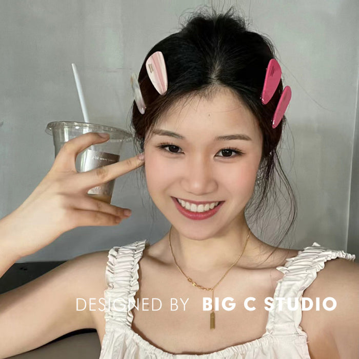 Wholesale Elliptical hair clip with side bangs, simple and elegant headband clip
