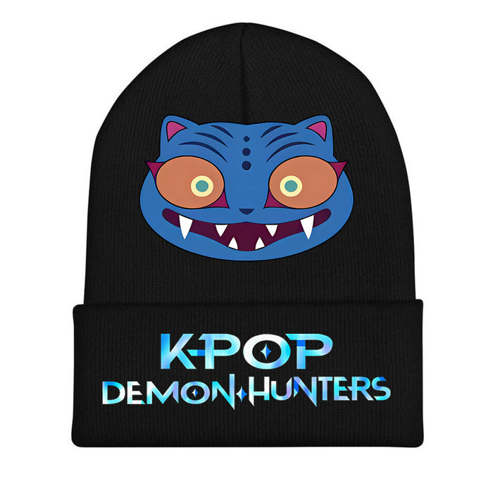 Wholesale Stylish knitted hat rolled brim and printed knit