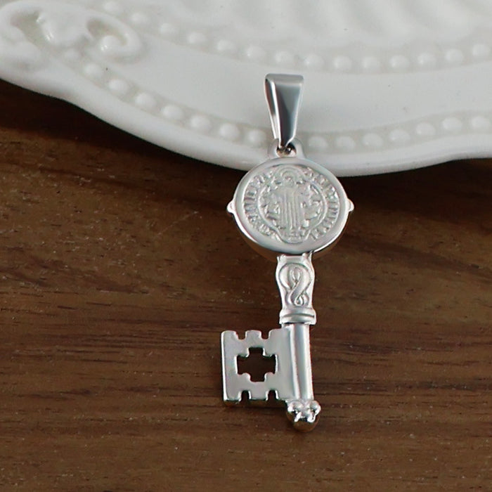 Wholesale 6pcs/set stainless steel key love anchor cross pendant titanium steel plated 24K gold