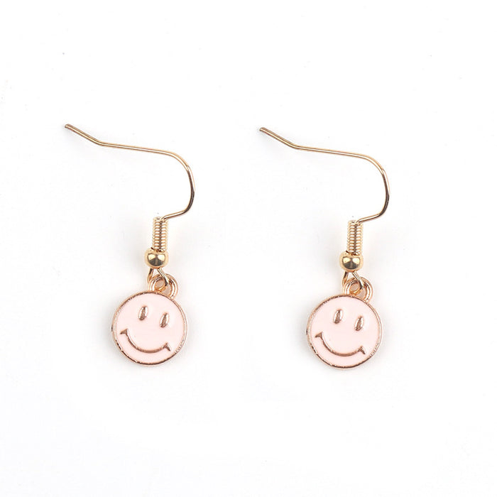 Wholesale Cartoon Smiley Face Alloy Pendant Earrings JDC-ES-FuYu006