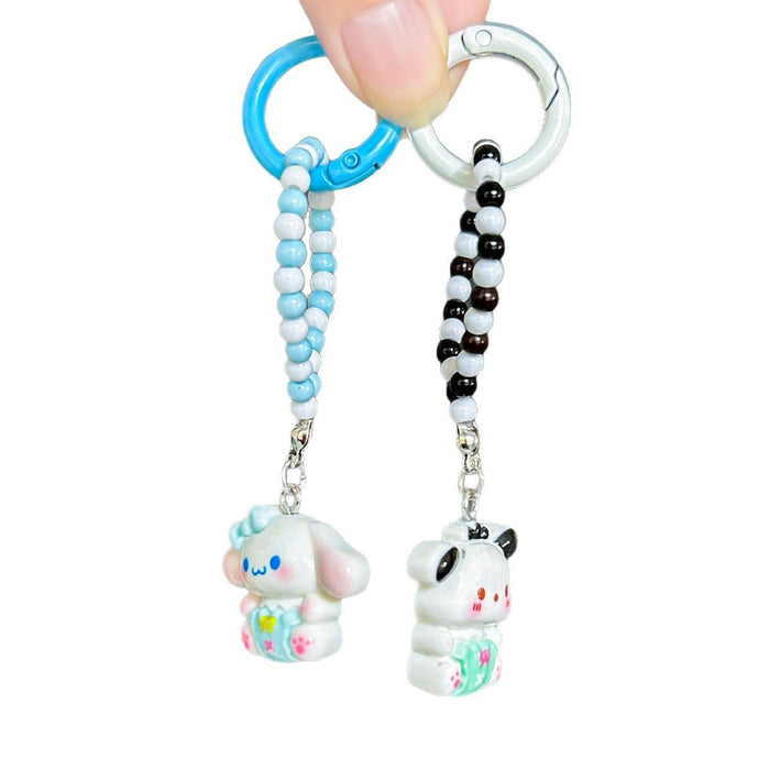 Wholesale Cartoon gift box handmade keychain pendant beaded bracelet backpack ornaments decorative gift