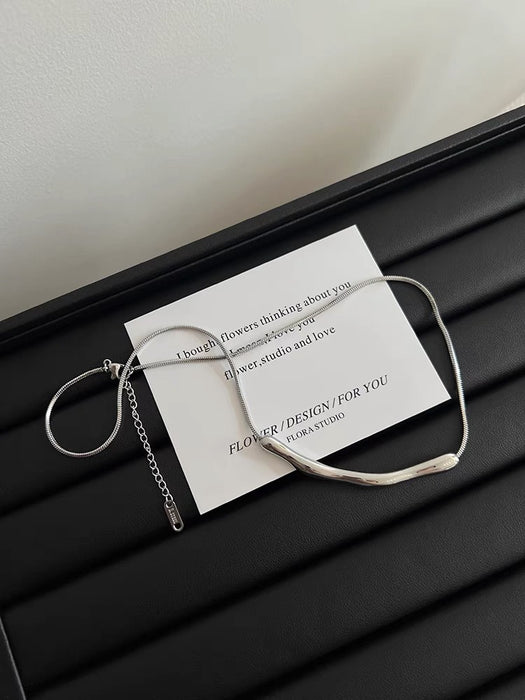 Wholesale Irregular Titanium Steel Necklace Niche Design Sense Simple Necklace Chain