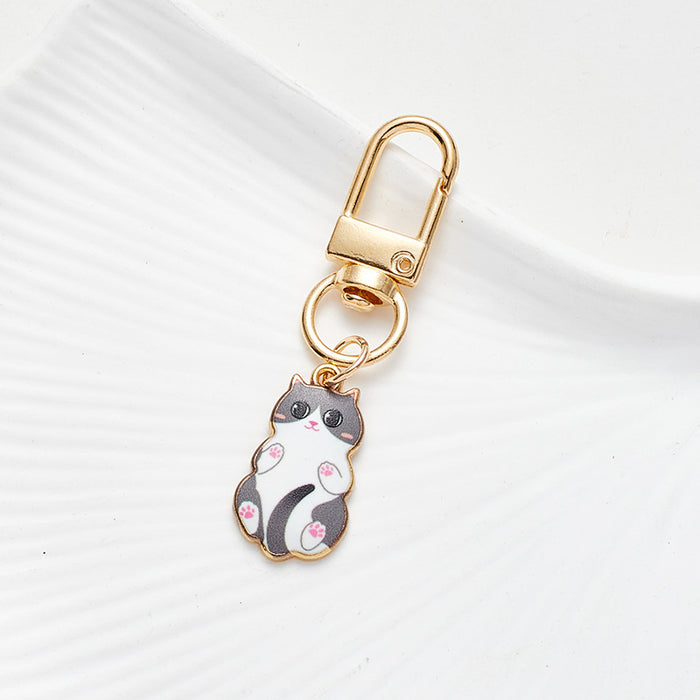 Wholesale Cute Alloy Cat Pendant Mini Car Keychain Zipper Decoration Pendant