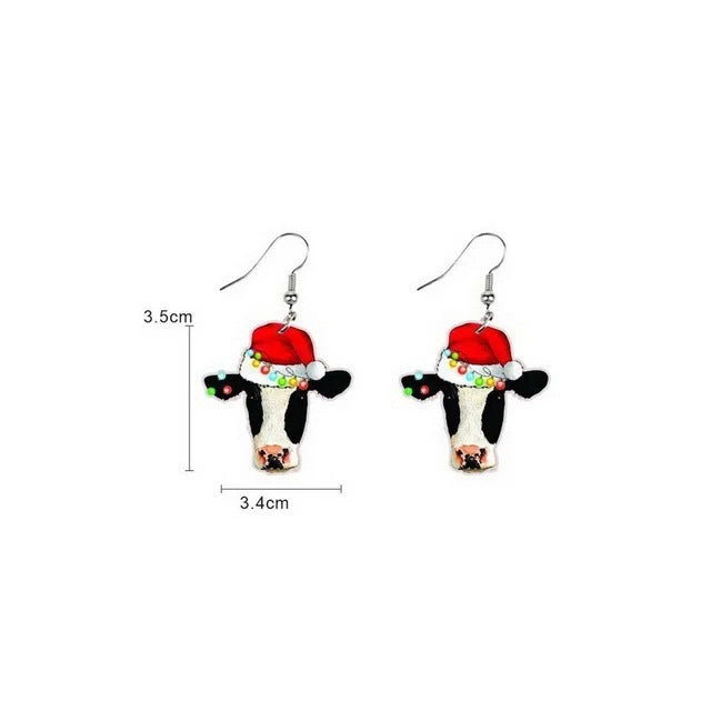 Wholesale Acrylic flat  earrings holiday ornaments animal cute earrings earrings