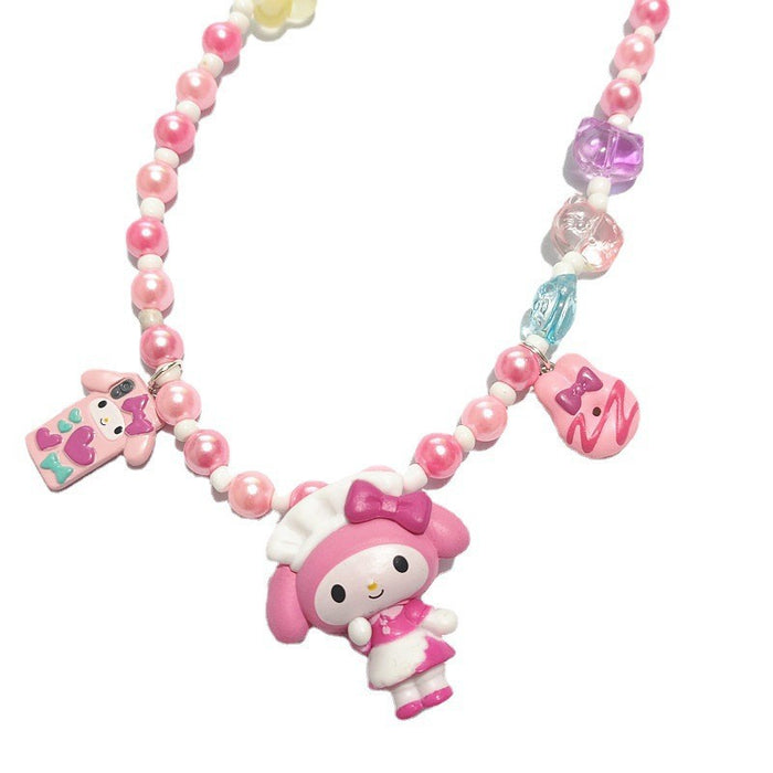 Wholesale Handmade Cute Merlot Pink Beaded Fashion Necklace Chain Short Necklace Chain