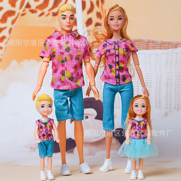 Wholesale suitable for 30CM a family of four dolls leisure family suit fashion couple bag shoes