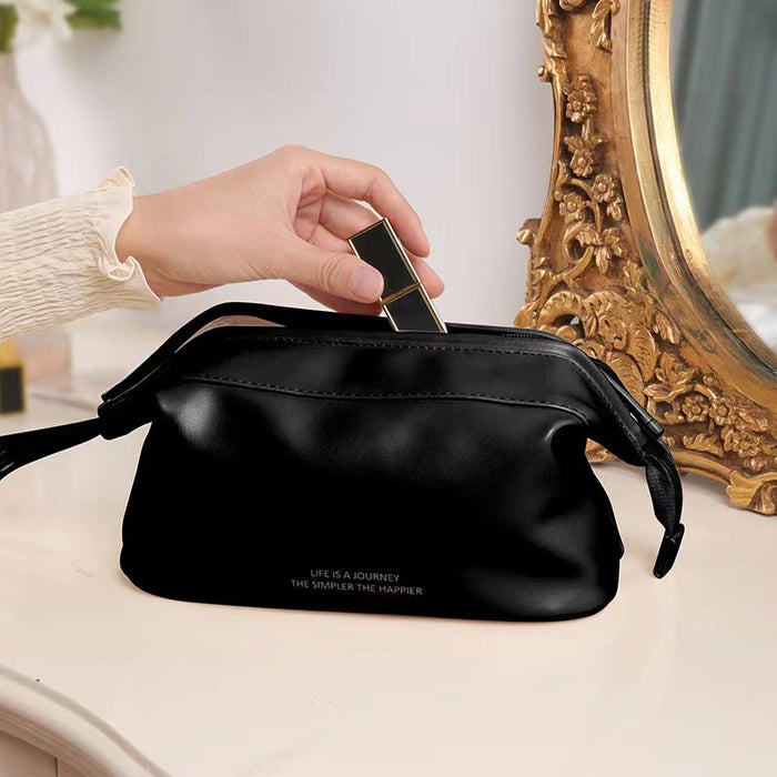Wholesale Modern Cloud Design Double Layer Makeup Bag PU Leather Travel Toiletry Pouch Everyday Use And Gift
