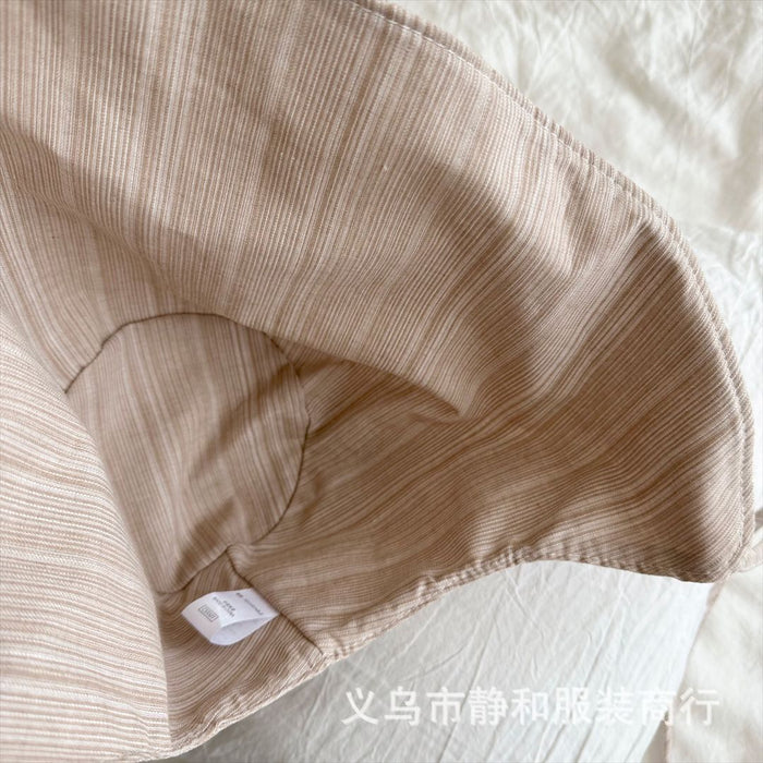 Wholesale Minimally striped tie with back opening sun protection and wide eave sun protection