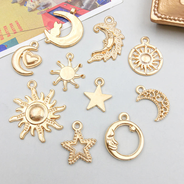 Wholesale DIY Alloy Simulation Star,  Moon and Sun Series Charms