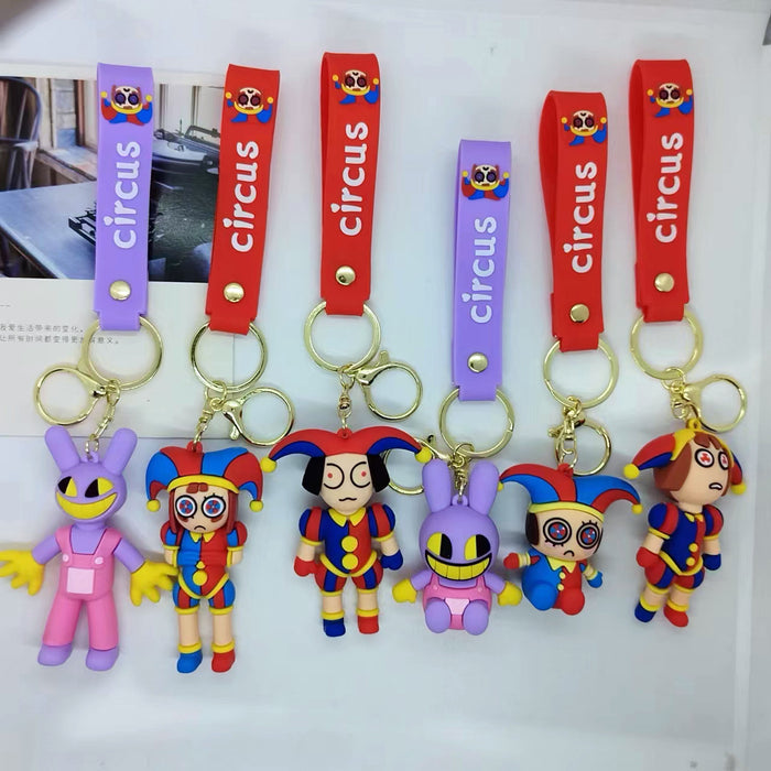 Wholesale creative cartoon circus keychain pendant bag car key chain accessories gift