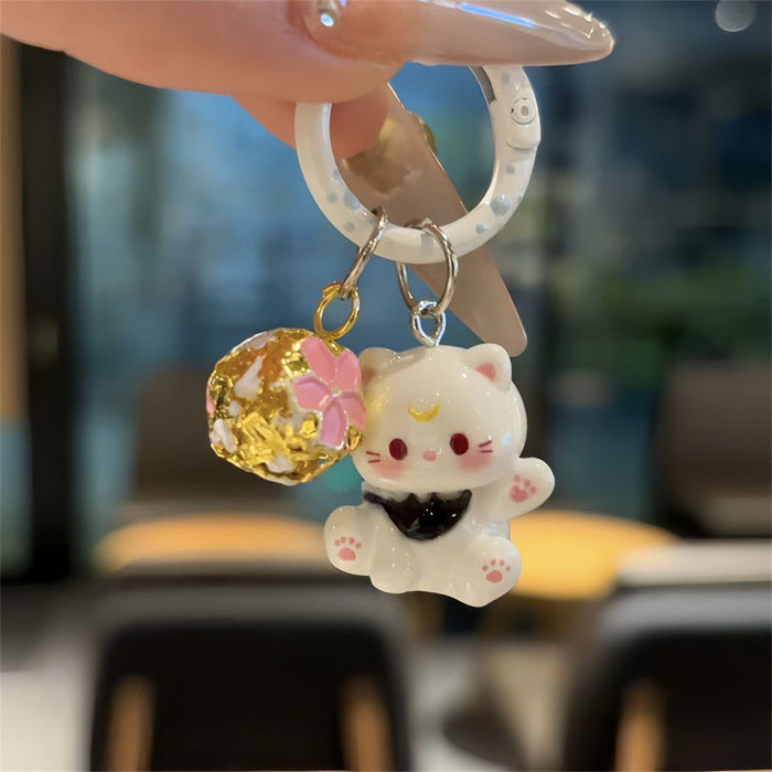Wholesale Cute Cat Bell Keychain Girl's Bag Accessories Pendant