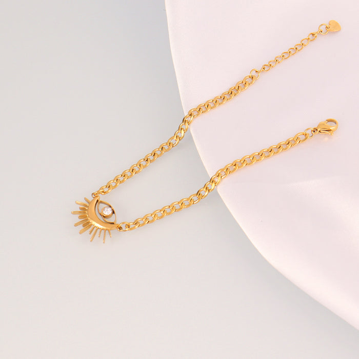 Wholesale Stainless Steel Devil' s Eye Bracelets Simple Oil-Dropping Eye Bracelets