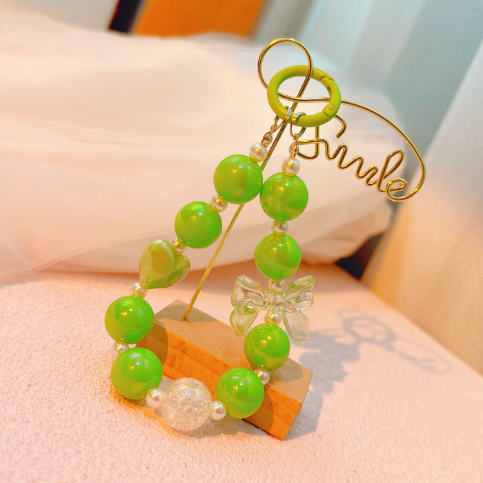 Flower Beaded Mobile Phone Chain Keychain Pendant Bag Decorative Hanging Ornaments