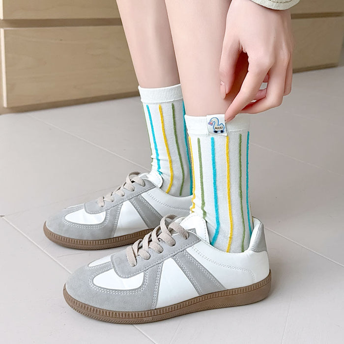 Wholesale Sock fabric label, middle tube, stacked socks, cotton socks