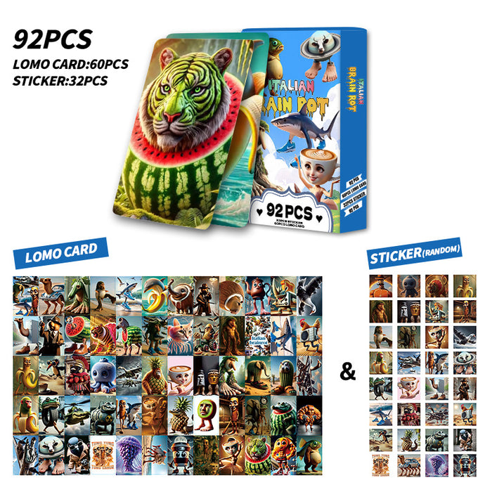 Wholesale 184pcs LOMO card double-sided wooden stick person photo card sticker