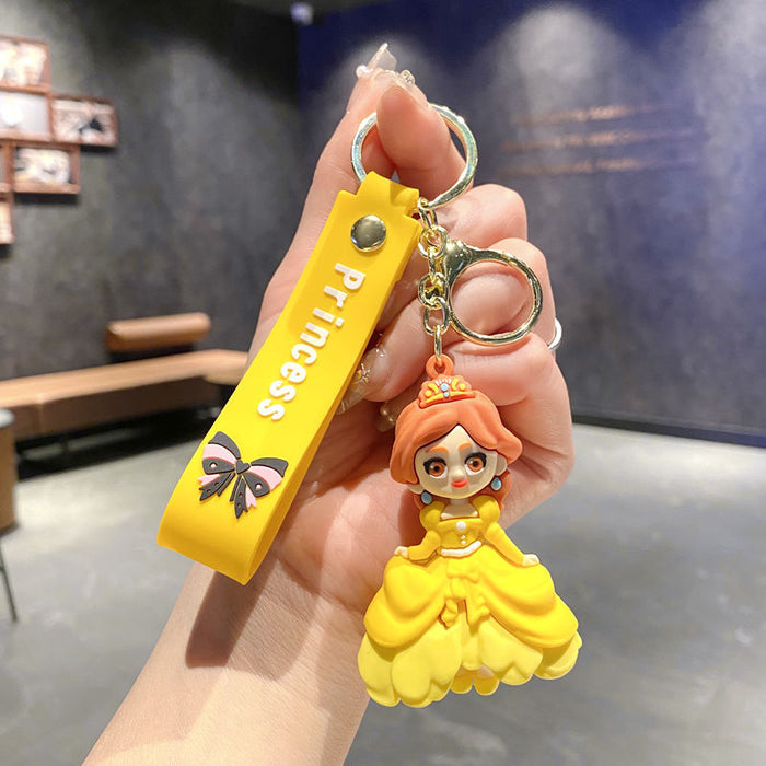 Wholesale Cartoon Princess Silicone Keychain Decorative Bag Charm MOQ≥2