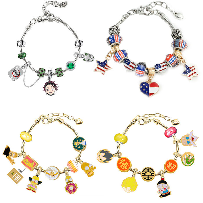 Wholesale Anime Bracelet Diy Beaded Loose Bead Bracelet JDC-BT-ZhuoS012