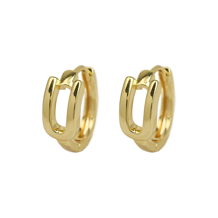 Wholesale  18k gold high-polished brass simple 26 English letters earrings