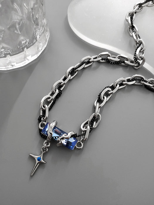 Wholesale Niche winding titanium steel necklace, personalized collarbone chain, sweater chain