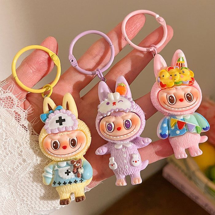 Wholesale Cartoon Plush Resin Keychain  School Bag Pendant Accessories