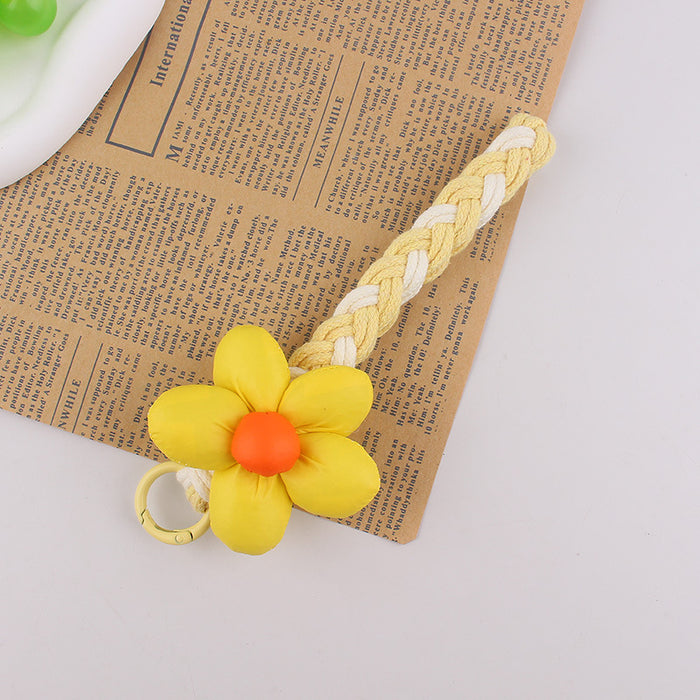 Wholesale Sweet flower mobile phone lanyard,  neck rope,  crossbody strap,  woven keychain