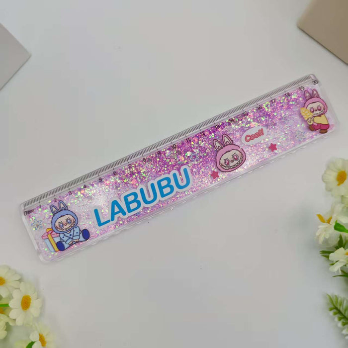Wholesale Cartoon Quicksand Ruler Gold Powder Decompression Glitter Ruler Set