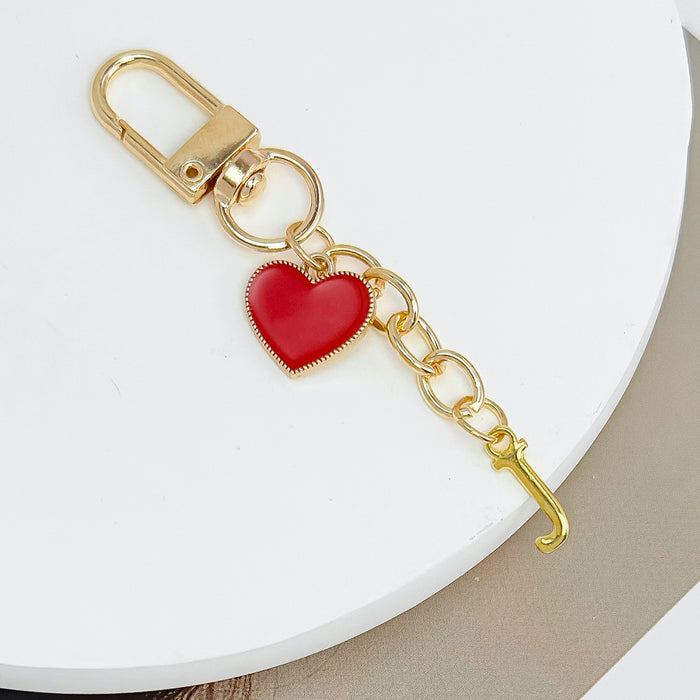 Wholesale 26-letter heart pendant Valentine's Day keychain