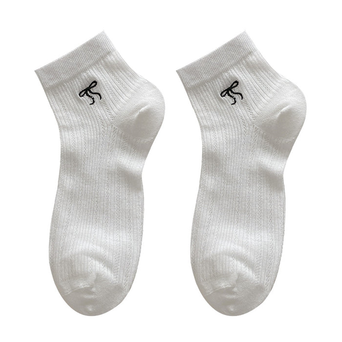 Wholesale Bow tie short tube socks boat socks breathable and sweat absorbing ultra-thin socks short socks