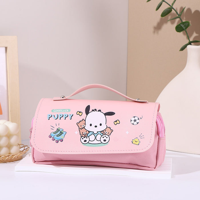 Wholesale Cartoon Puppy Stress-Relief Double-Layer Pencil Case
