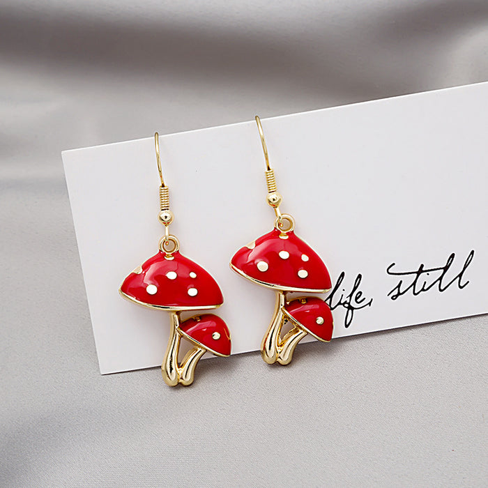 Wholesale Animal Fruit Earrings Cute Mushroom Leaf Acrylic Earrings JDC-ES-MDD100