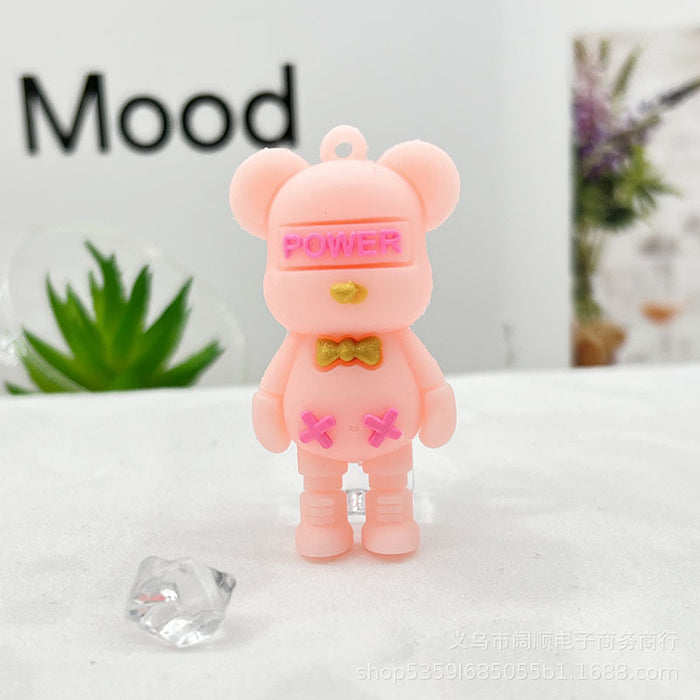 Wholesale Bear Key Chain Doll Pendant Collar Bear Key Chain Pendant Little Bear Key Chain Doll Pendant Cream Glue