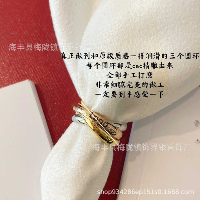 Wholesale Classic Edition Ring with Intertwined Circles Crafted by Heavy Industry