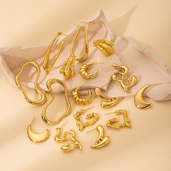 Wholesale stainless steel irregular shape earrings