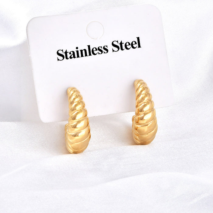 Wholesale  twist thread C- shaped earrings jewelry women