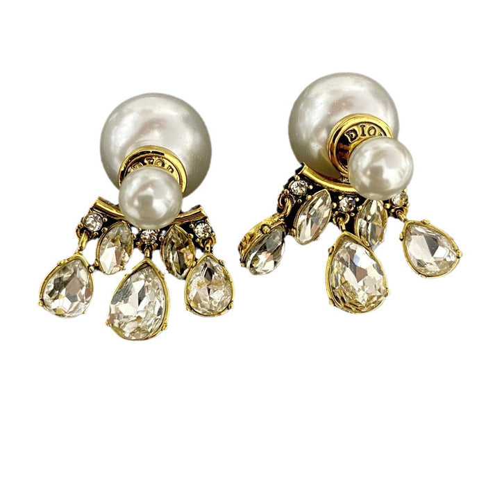 Wholesale retro double D pearl earrings High sense small fragrant wind earrings female temperament niche double D