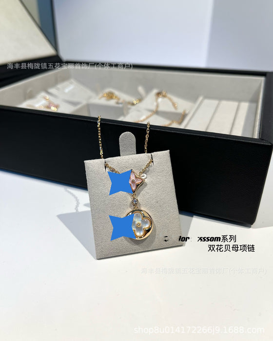 Wholesale White Beimu necklace with diamond shaped circular collarbone chain