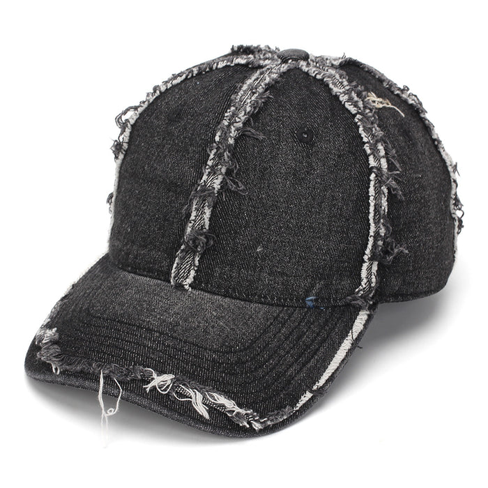 Wholesale Denim Distressed Frayed Baseball Cap Street Style Fashion Accessory Gift Boutique Resale